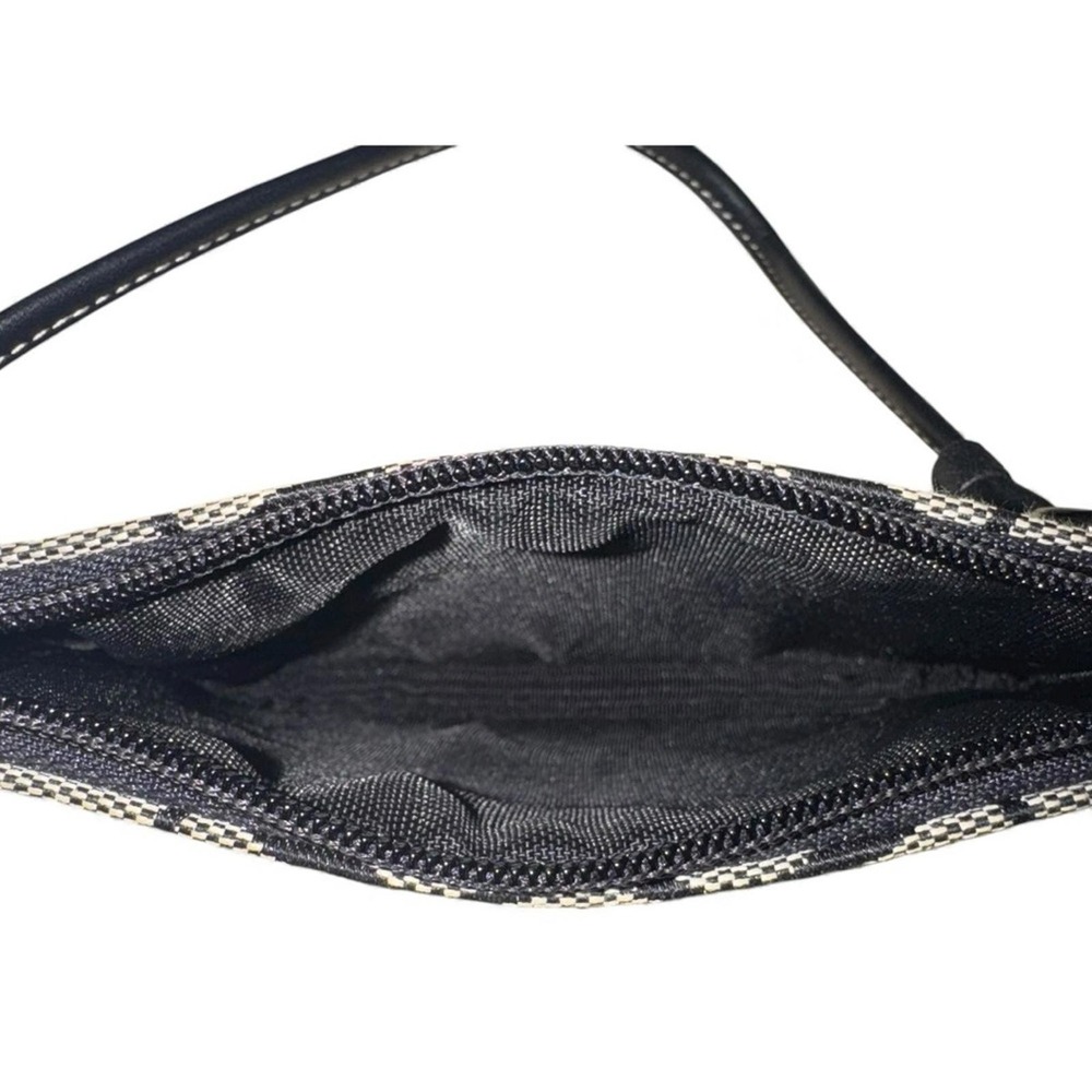 Coach Vintage Signature Black Gray Jacquard Wristlet Pouch Mini Wallet Purse - Picture 4 of 6